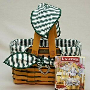 Longaberger 1998 Green Picture Perfect Sweetheart Series Basket Combo
